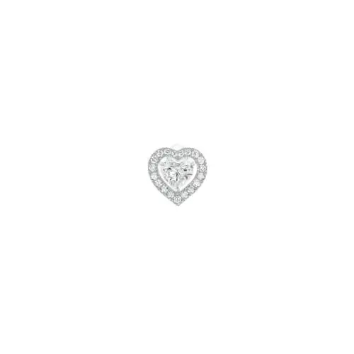 Heart earrings in white gold and diamonds