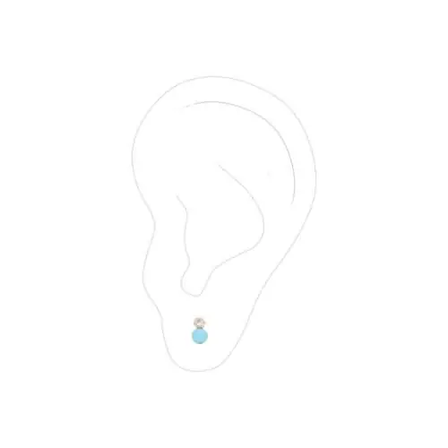 Baby earrings with turquoise and zircon