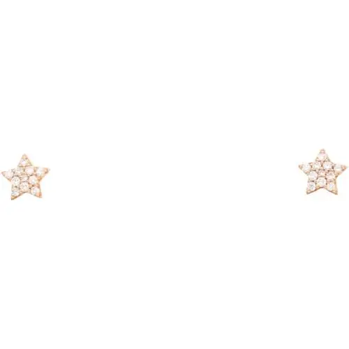 Pendientes estrella con diamantes en oro rosa